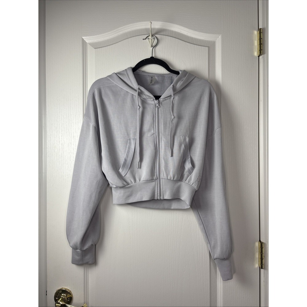 AS Revival Cropped Zip Up Jacket Womens S Gray Altard State Supersoft Athleisure